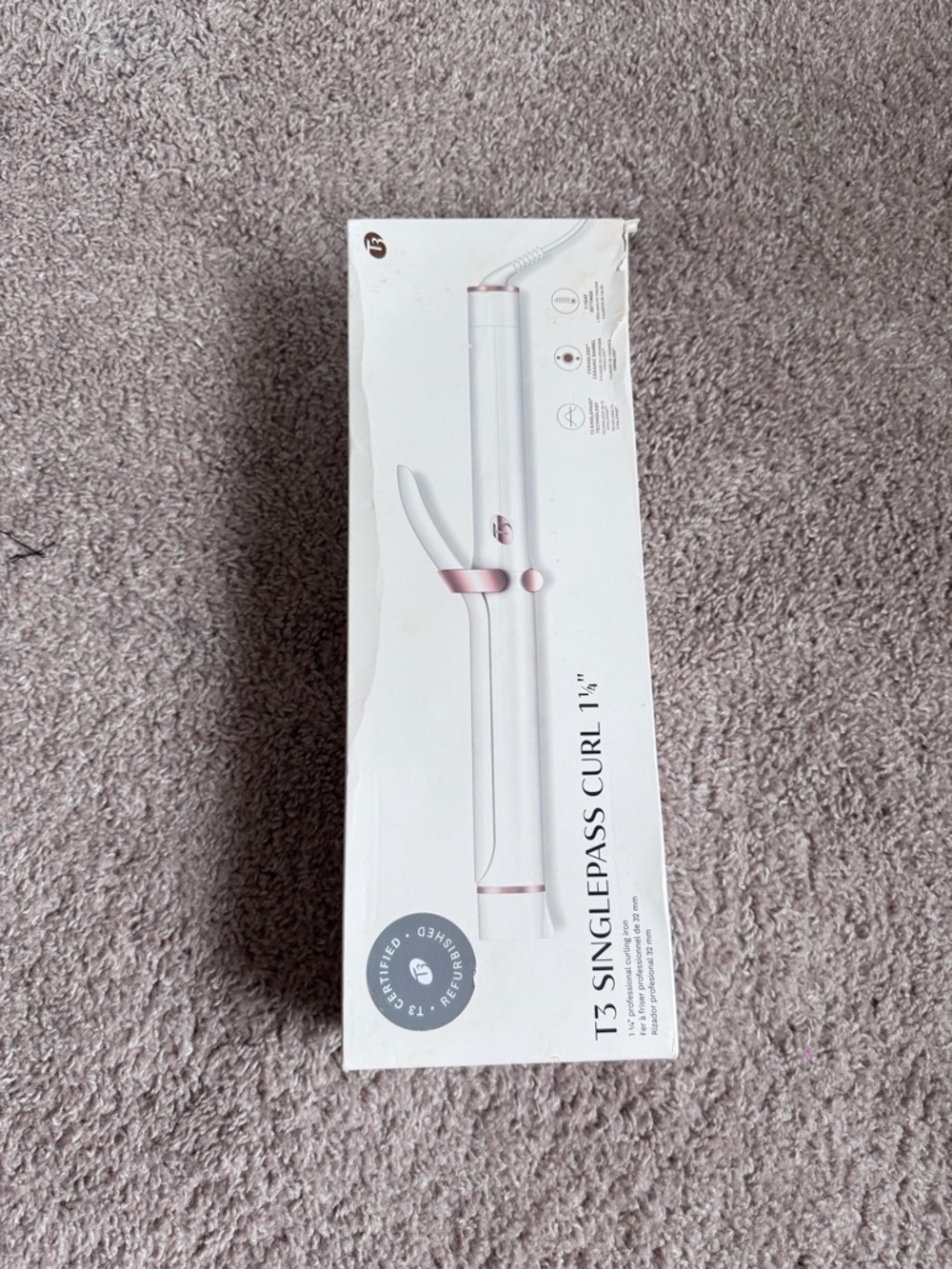 T3 White Curling Iron 1,1/4with Rose Gold Accents